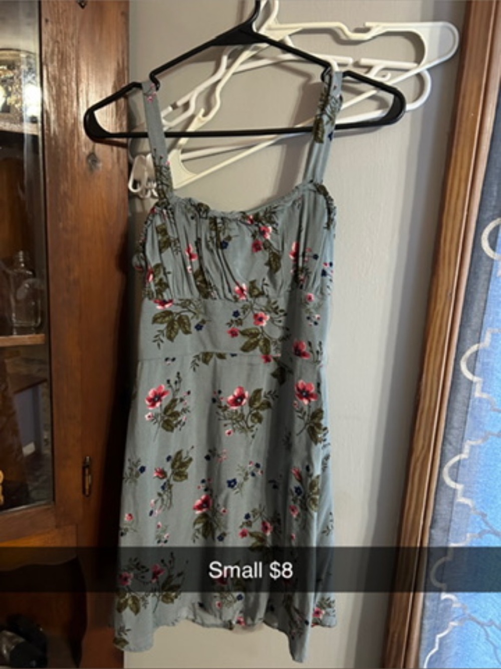 Floral A-Line Sundress in Sage Green
